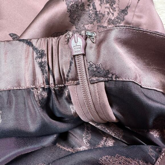 Vince Iris Floral Jacquard Twist Knot Midi Skirt Brown Women's Size 10 NWT NEW - Picture 9 of 12